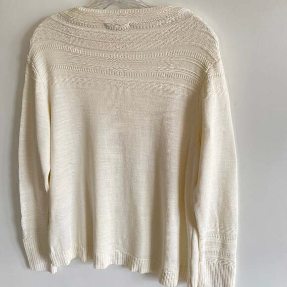 Sympli Canada Women’s Cream Rollneck Textured Pullover Sweater - Picture 4 of 5